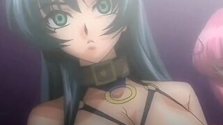 Brunette cums to hentai