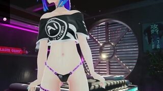 Brunette cums to hentai